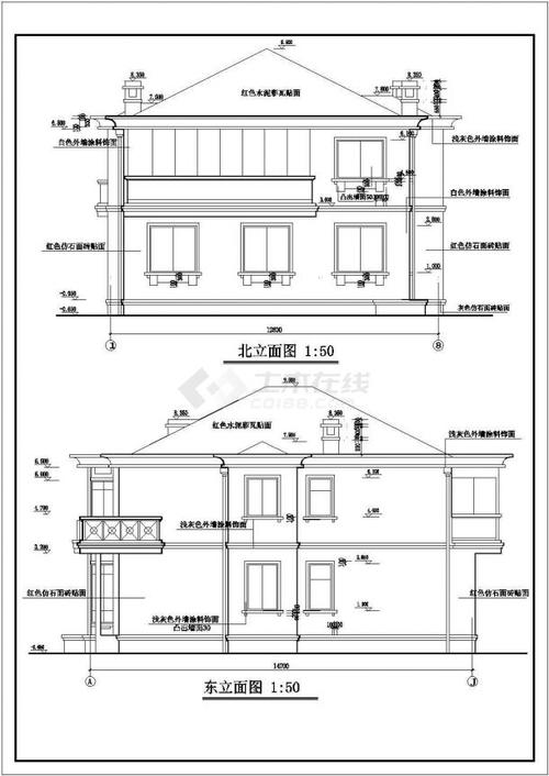 某地3层框架结构别墅建筑设计施工图